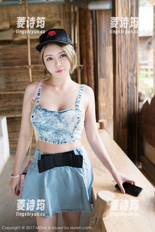 MiStar魅妍社 - 看，果儿Victoria全套户外写真：好像是要和树亲密接触的感觉。